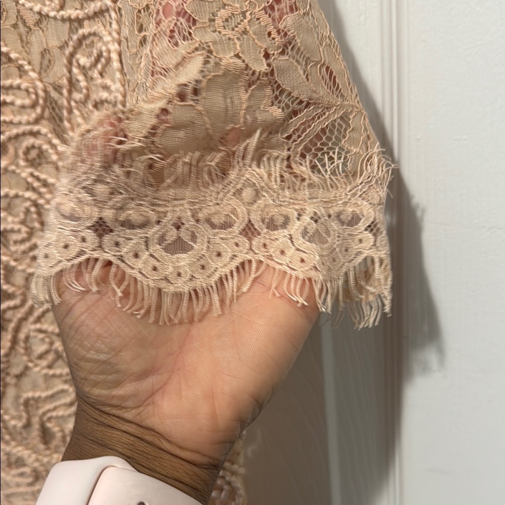 Zara Tan Ruched Ruffled Blouse - Picture 3 of 5